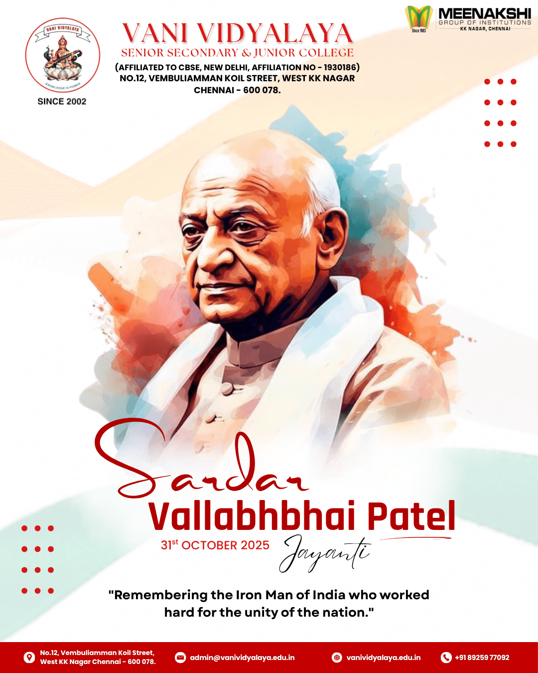 Sardar Vallabai Patel Jayanthi